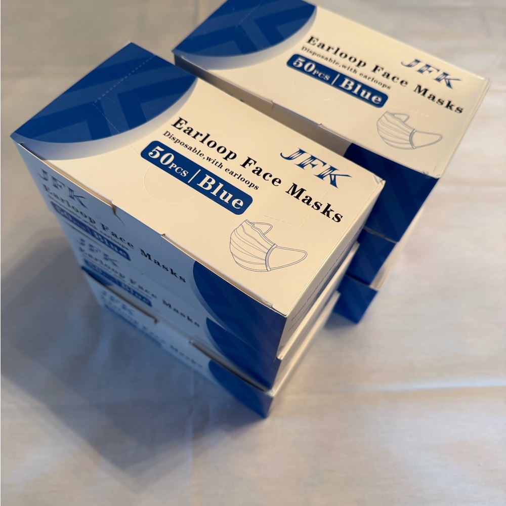 Blue Earloop Face Masks - 50 Pack